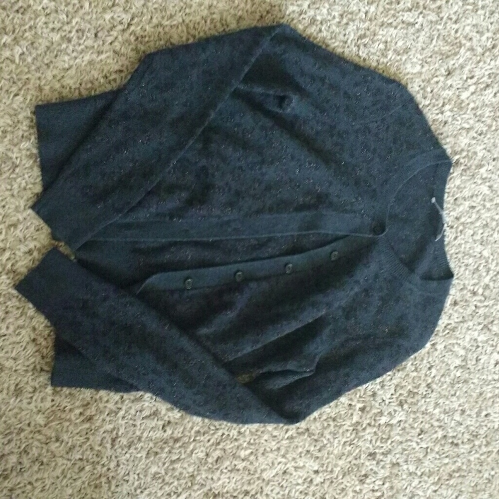 Loft sparkle leopard print cardigan medium
